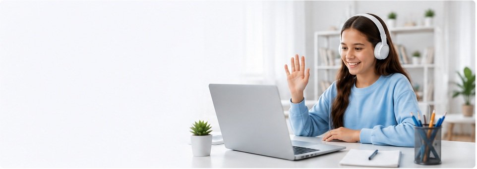 Online birebir ders alan öğrenci